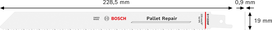 Bosch Pallet Repair S1122HF bi-metal saw blade, 225 mm.