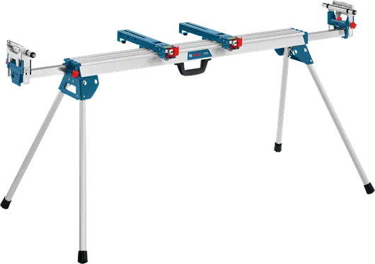 Bosch GTA 3800 saw stand with adjustable supports.