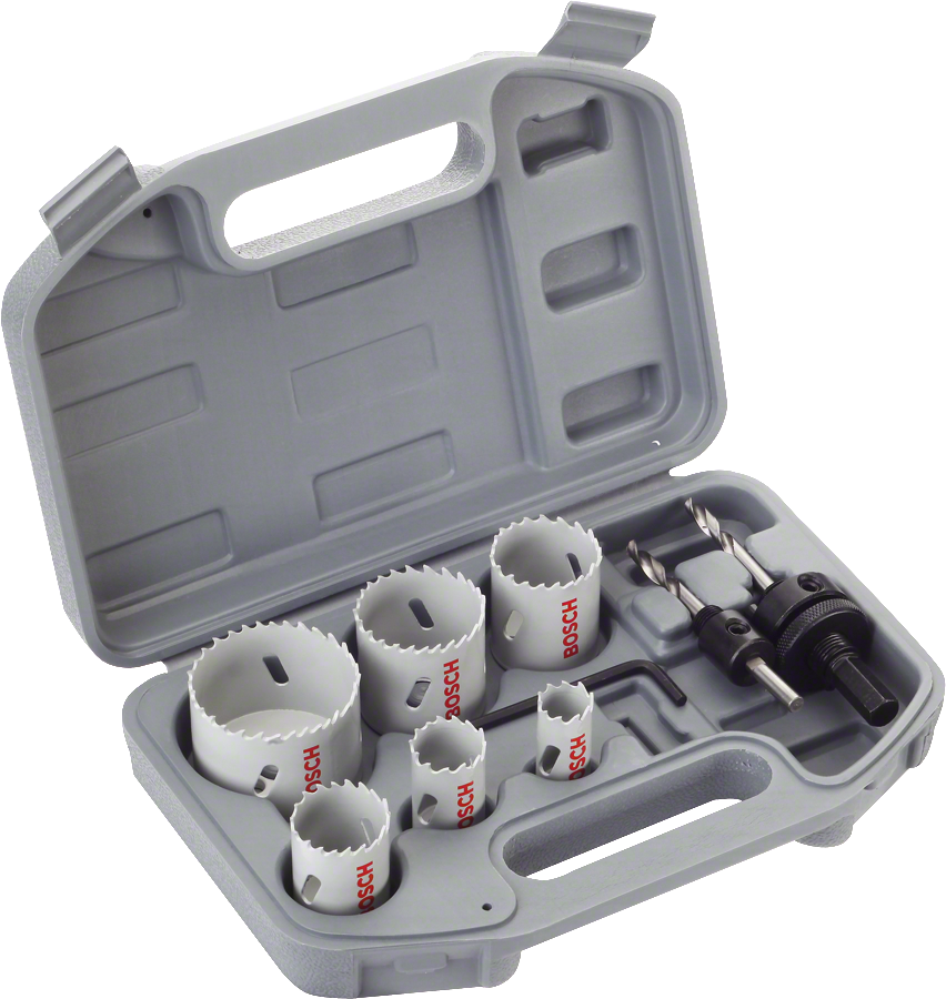 Bosch hole saw kit in plastic carrying case.