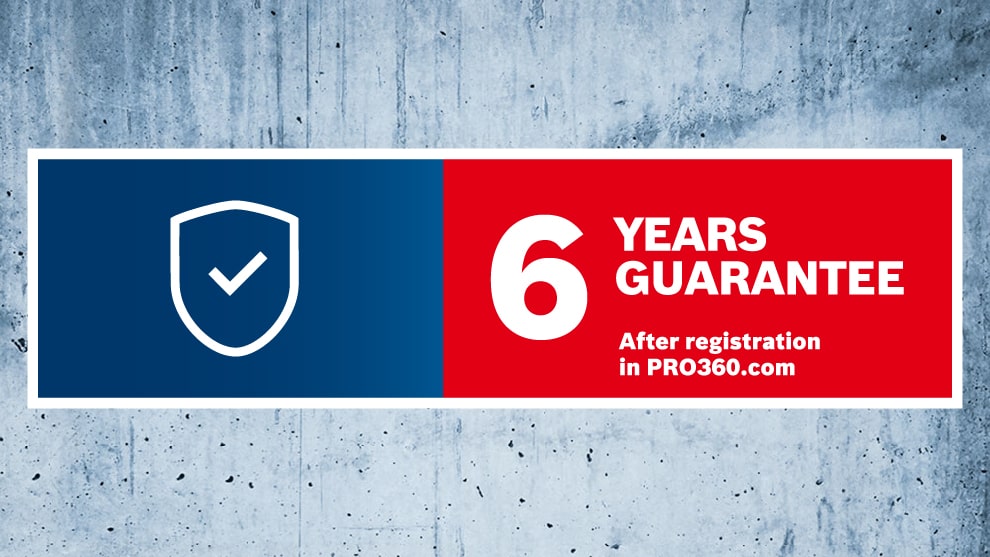 Sixyear warranty registration Bosch Professional