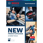 A Bosch Professional product catalog featuring images of new tools with a blue and black color scheme.