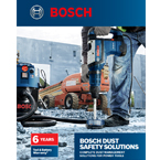 A Bosch Professional dust extractor is shown on a construction site with workers nearby.