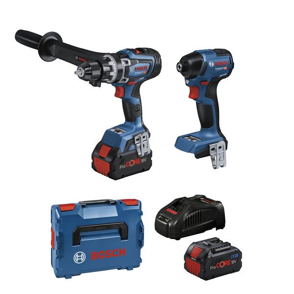 Bosch 18V Brushless 2 Piece 8.0Ah combo kit with case.