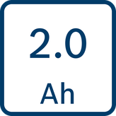Bosch 12V 2.0Ah Li-Ion battery pack.