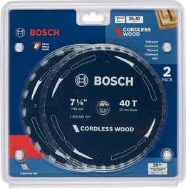 Bosch cordless wood saw blade set 7 1/4″ 20, 40 teeth.