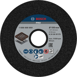 Bosch PRO Metal Grinding Wheel 100 mm for metalworking.