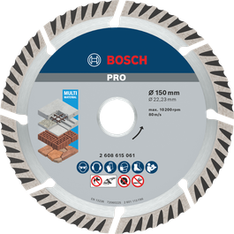 Bosch PRO Multi Material Diamond Disc 150 mm for cutting.