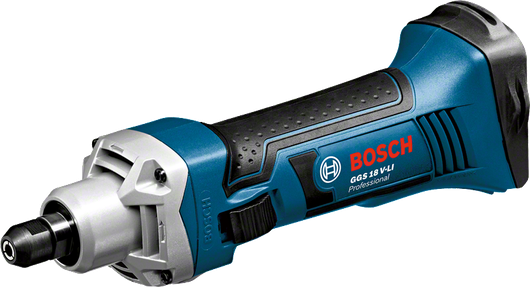 Bosch GGS 18V-LI cordless straight grinder, ergonomic grip.