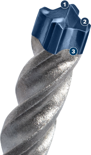 Bosch SDS plus-5X drill bit with carbide tip.