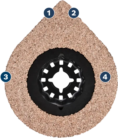 Bosch oscillating tool carbide grit segment blade.