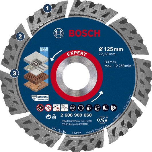 Bosch expert multi material diamond cutting disc.