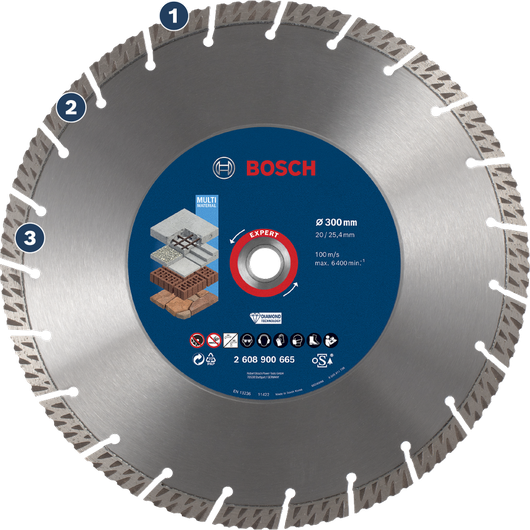 Bosch diamond cutting disc for multi material use.