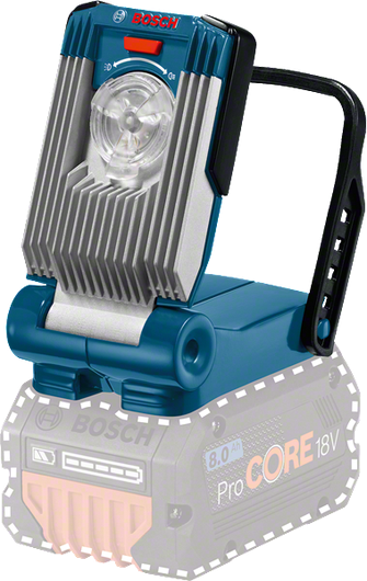 Bosch GLI VariLED cordless work light with adjustable stand.