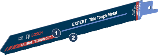 Bosch EXPERT Thin Tough Metal S 1022 EHM reciprocating saw blade.