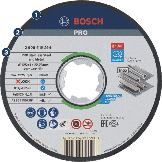 Bosch PRO stainless steel and metal cutting disc.