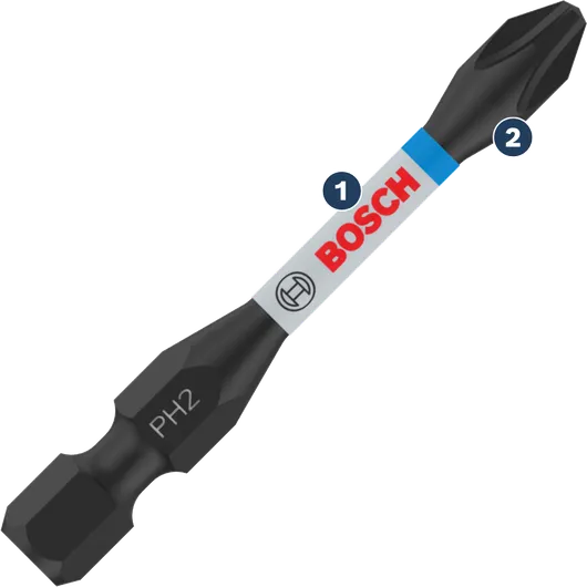 Bosch PH2 screwdriver bit, extra hard.
