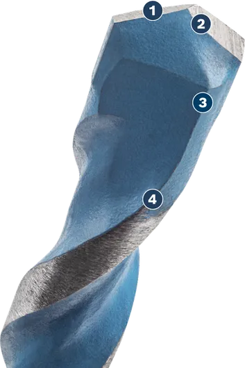 Bosch drill bit with carbide tip for masonry.