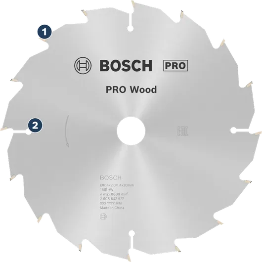 Bosch PRO Wood circular saw blade for wood cutting.