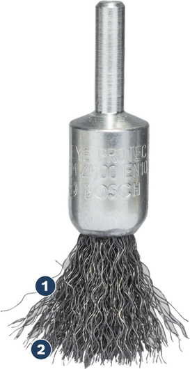 Bosch wire cup brush for cleaning or rust removal.