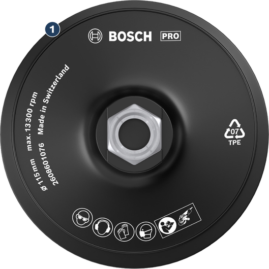 Bosch PRO 115mm angle grinder backing pad.