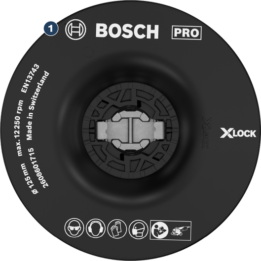 Bosch X-LOCK 125mm angle grinder backing pad.