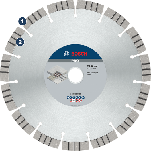 Bosch diamond cutting disc for concrete and stone.