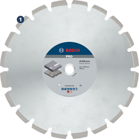 Bosch diamond cutting disc for concrete and stone.