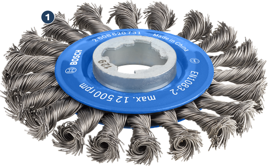 Bosch PRO Metal heavy X-Lock knotted wire wheel, 115 mm.