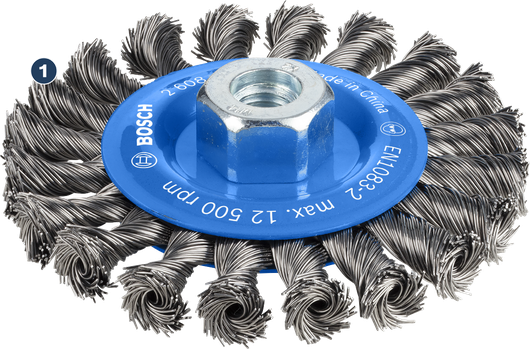 Bosch PRO Metal heavy wire wheel 115 mm M14 thread.