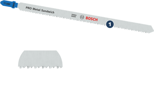 Bosch PRO Metal Sandwich jigsaw blade for metal cutting.