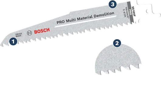 Bosch PRO Multi Material Demolition S610VF BIM saw blade.