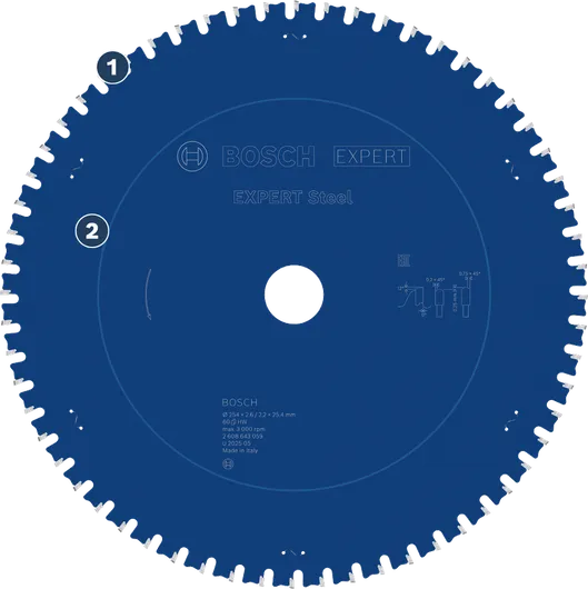 Bosch Expert Steel circular saw blade for cutting metal.