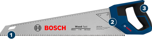 Bosch Wood Fast hand saw for quick wood cutting.