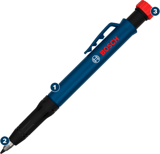 Bosch Deep Hole Mechanical Pencil with 2.8 mm HB lead.