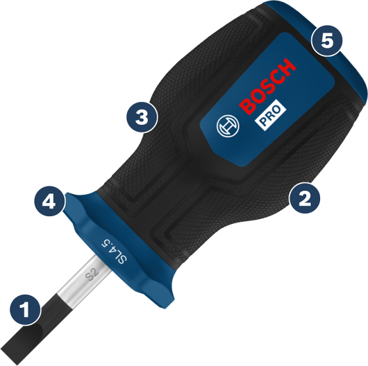 Bosch Pro SL4.5 screwdriver with ergonomic grip.