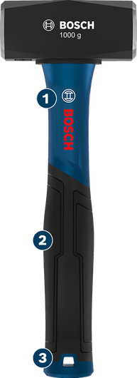 Bosch Club Hammer 1000 g with carbon steel head.