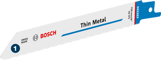 Bosch S922EF thin metal reciprocating saw blade.