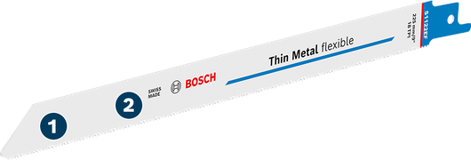 Bosch thin metal flexible reciprocating saw blade.
