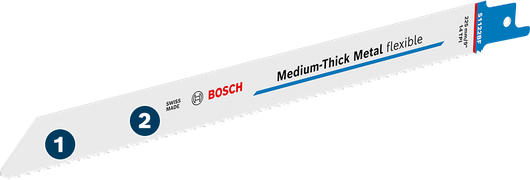 Bosch medium-thick metal flexible reciprocating saw blade.