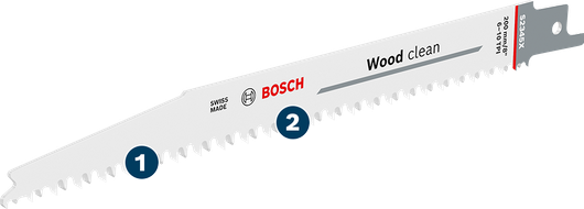 Bosch Wood clean saw blade for precise wood cutting.