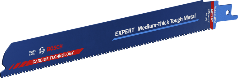 Bosch Expert Medium-Thick Tough Metal reciprocating saw blade.