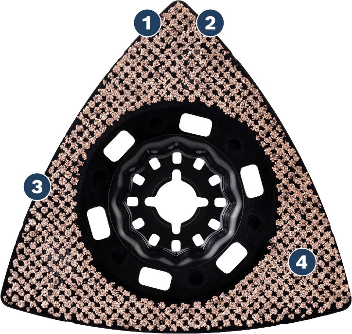 Bosch carbide grit sanding plate for grout and tile.