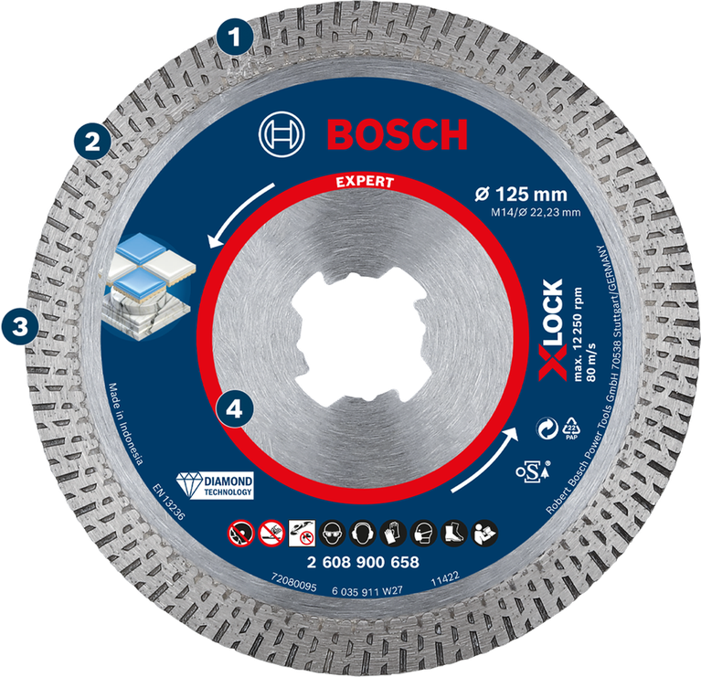 Bosch Expert diamond cutting disc for tiles and ceramics.
