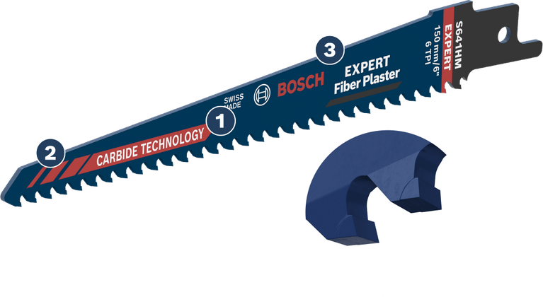 Bosch EXPERT Fiber Plaster S 641 HM reciprocating saw blade.