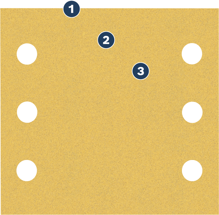 Bosch sanding sheet with dust extraction holes.