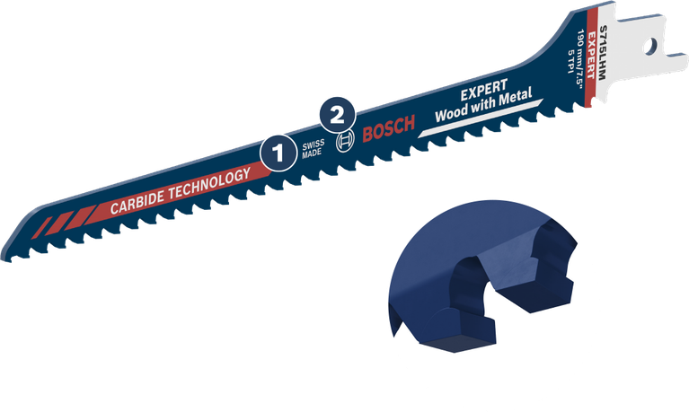 Bosch EXPERT Multi Material S715LHM saw blade for wood and metal.