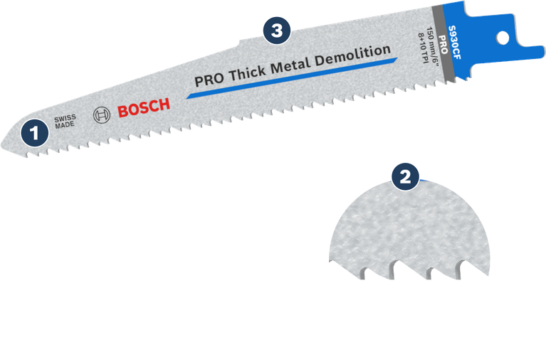 Bosch PRO Thick Metal Demolition saw blade for metal cutting.