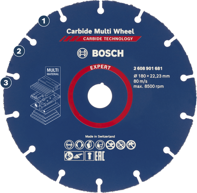 Bosch Carbide Multi Wheel cutting disc for multi material.