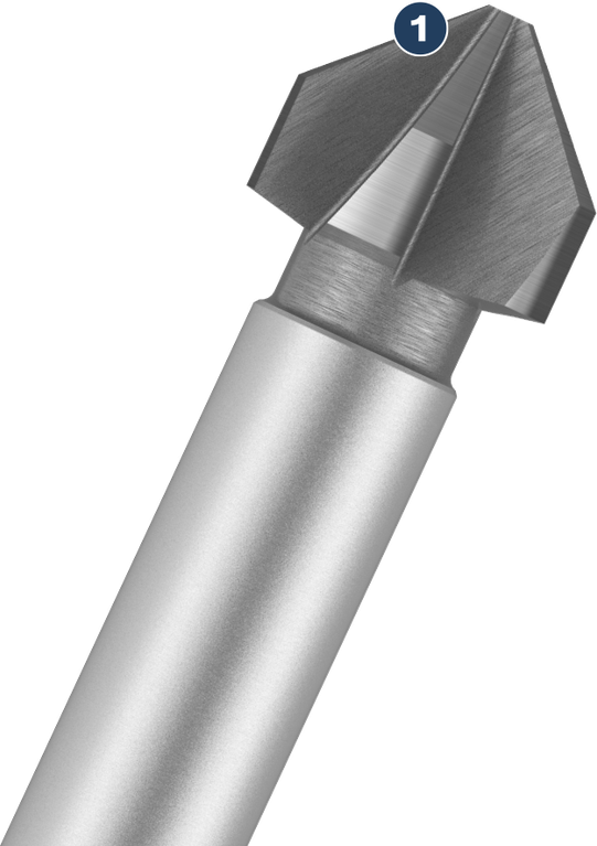 Precision deburring and countersinking in steel Precision deburring and countersinking in steel