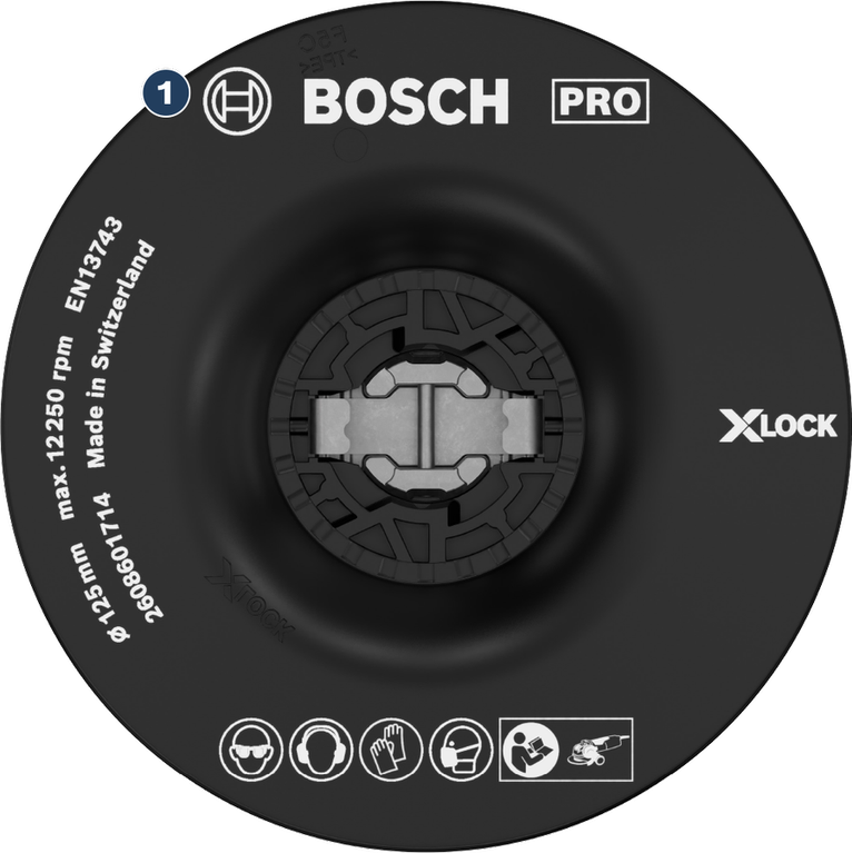 Bosch X-LOCK angle grinder backing pad.